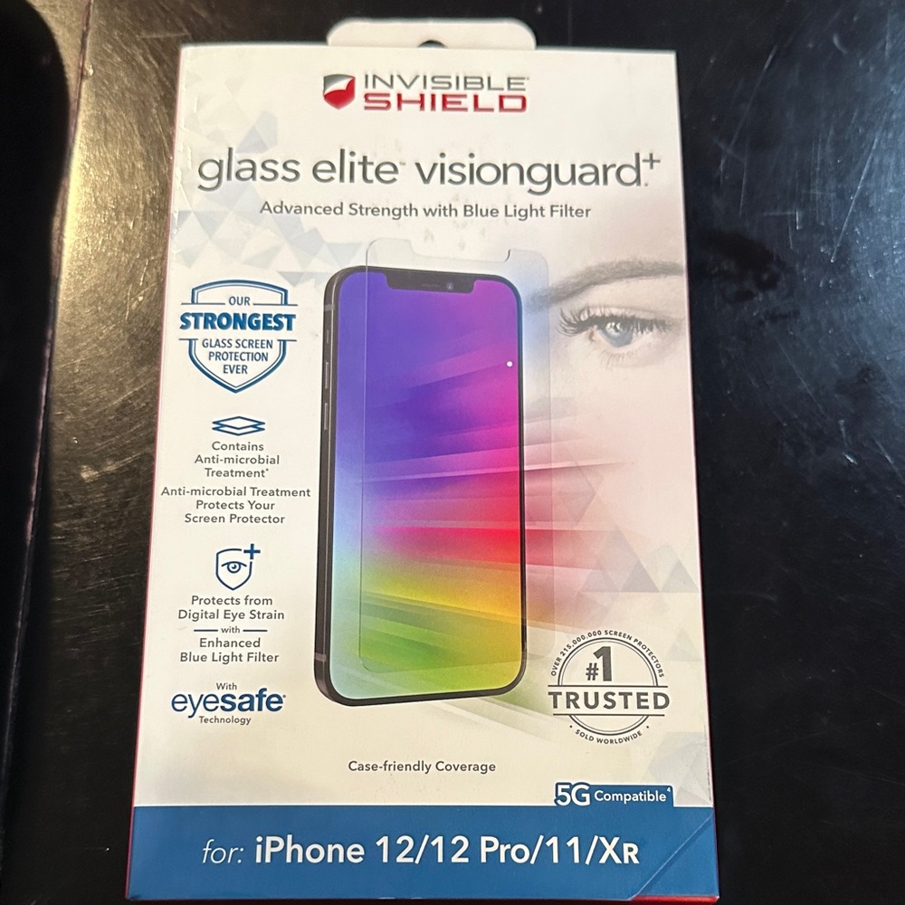 Glass Elite VisionGuard+ Screen Protector for iPhone 12/12 Pro/11/Xr - White